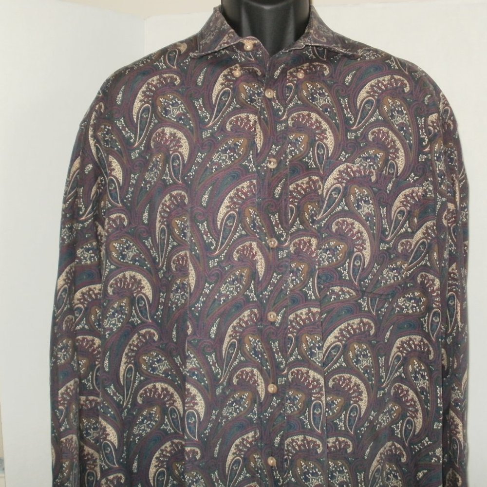 Men's Long Sleeved Paisley Shirt